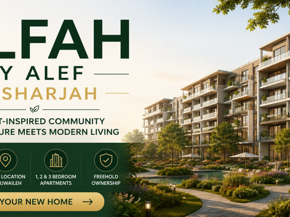 Olfah by Alef in Sharjah is a premium freehold residential apartment community